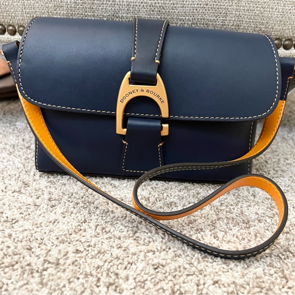 Dooney & Bourke Kyra Shoulder Bag Handbag Purse Midnight Blue Navy leather - Picture 13 of 16